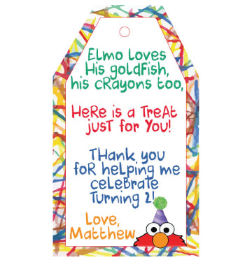Elmo Favor Tags