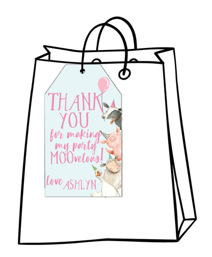 Barnyard Animals Favor Tags