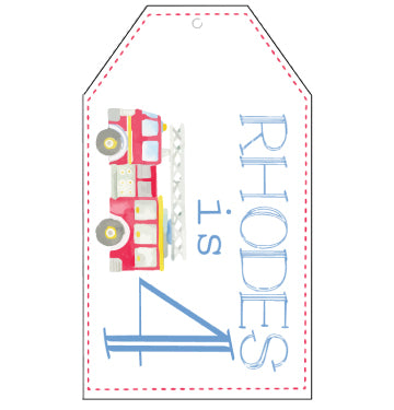 Firetruck Favor Tags