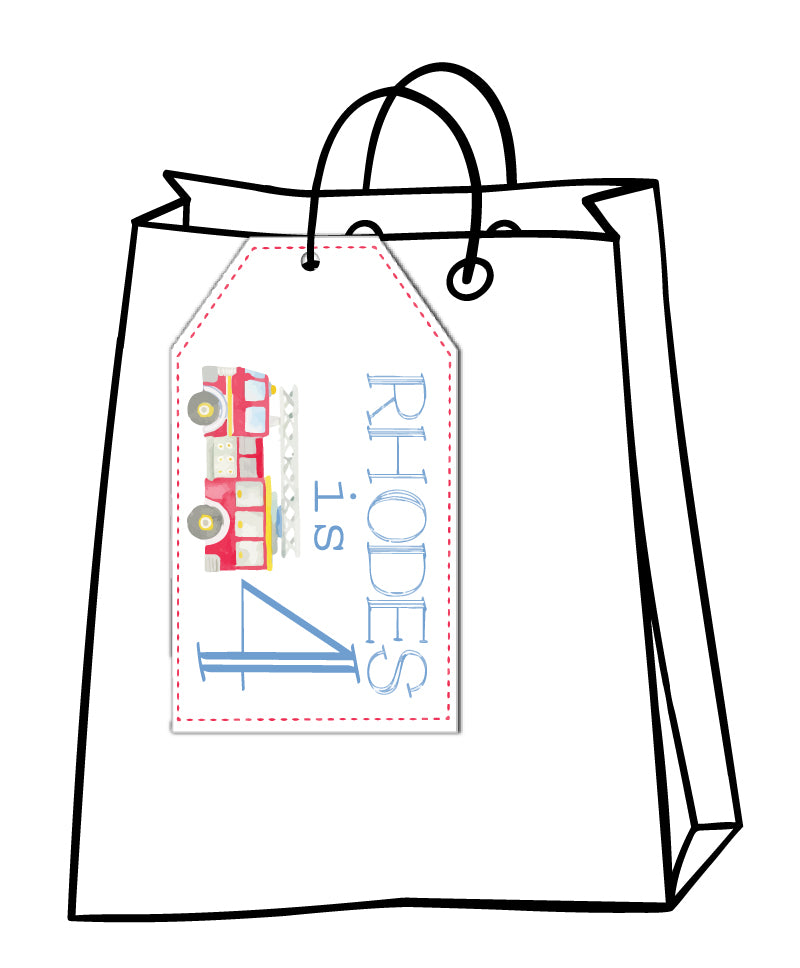 Firetruck Favor Tags