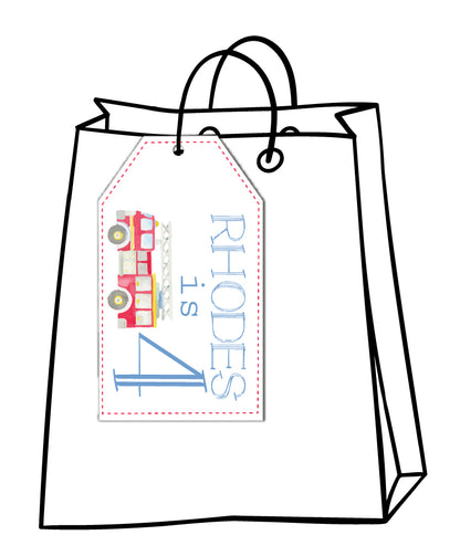 Firetruck Favor Tags