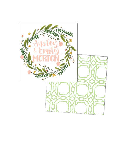 Floral Wreath Enclosure Cards