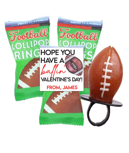 Football Ring Pop Valentines