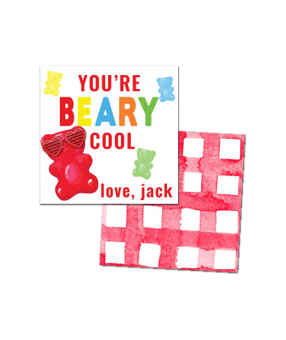 Gummy Bears Valentines Tags