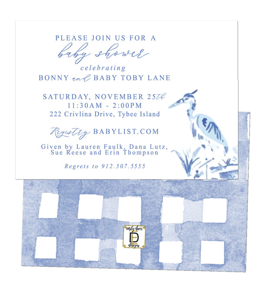 Heron Baby Shower Invitation