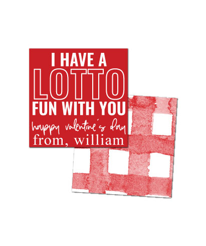 Lottery Valentines Tags