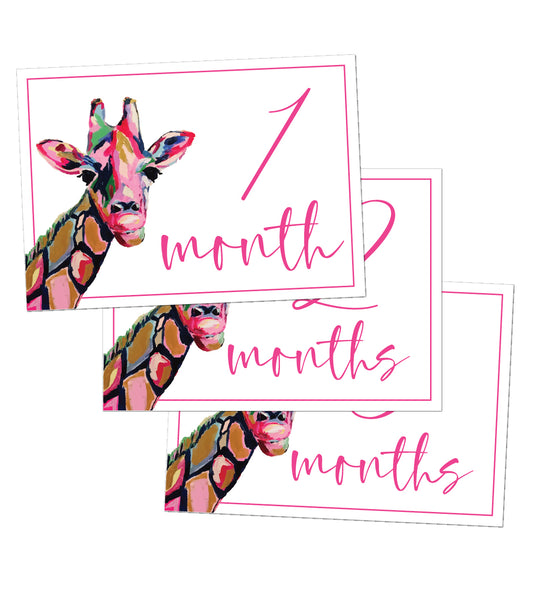 Abstract Giraffe Milestone Cards