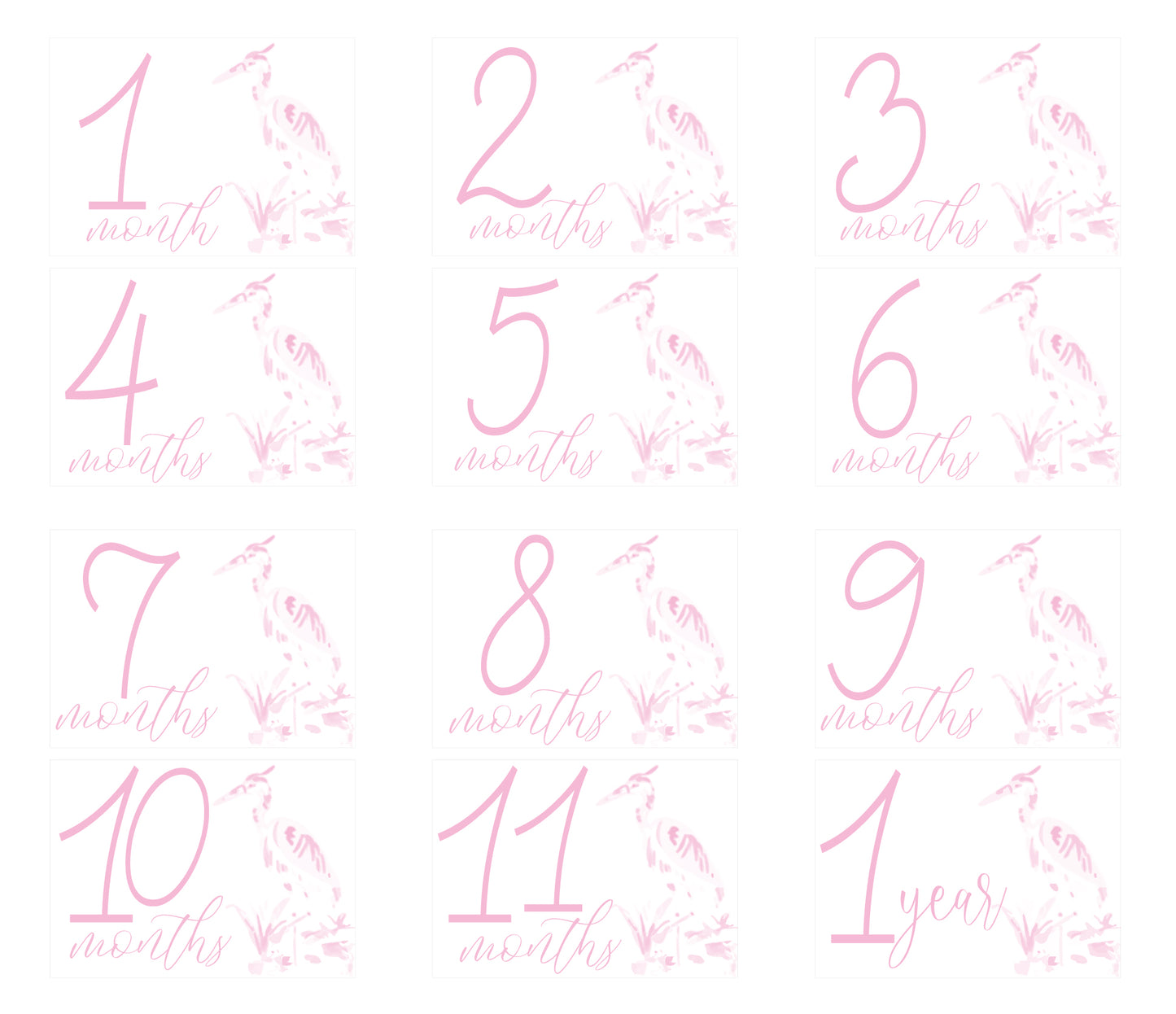 Heron Girl Milestone Cards