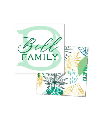 Abstract Palm Monogram Enclosure Cards