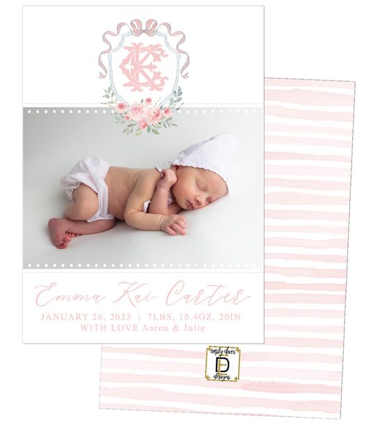 Crest Photo Birth Announcements