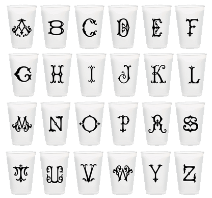 Single Letter Monogram 16oz frosted cups