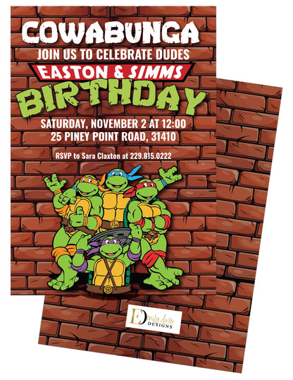 🐢 Ninja Turtles Birthday Invitation