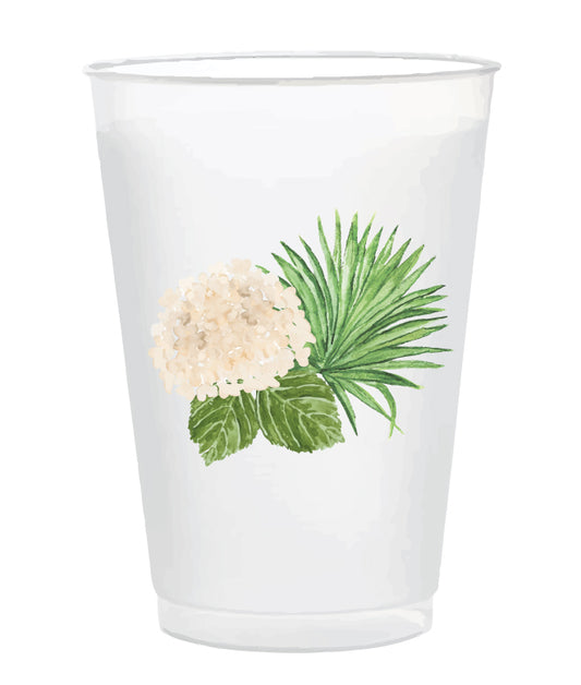 Hydrangea Palm 16oz frosted cups