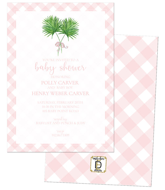 Palm Baby Shower Invitation