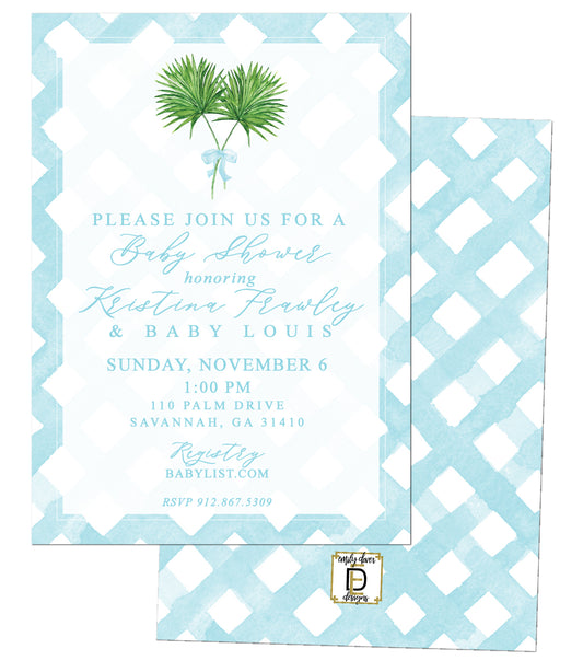 Palm Baby Boy Shower Invitation