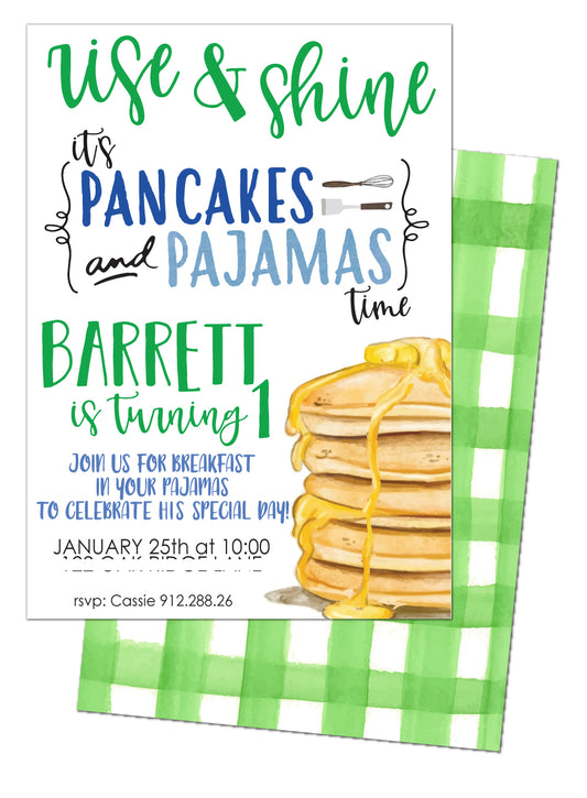 🥞Pancakes and Pajamas Birthday Invitation