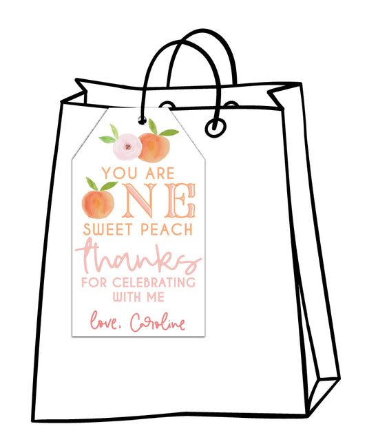 Peaches Favor Tags
