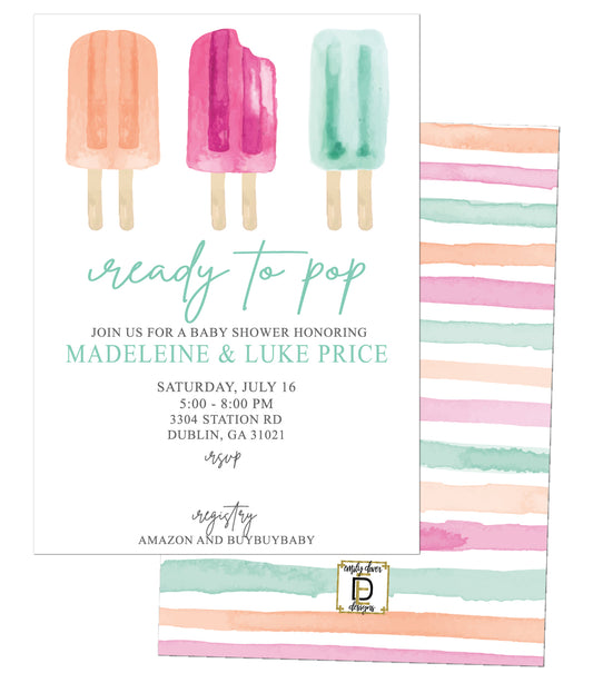 POPsicle Baby Shower Invitation