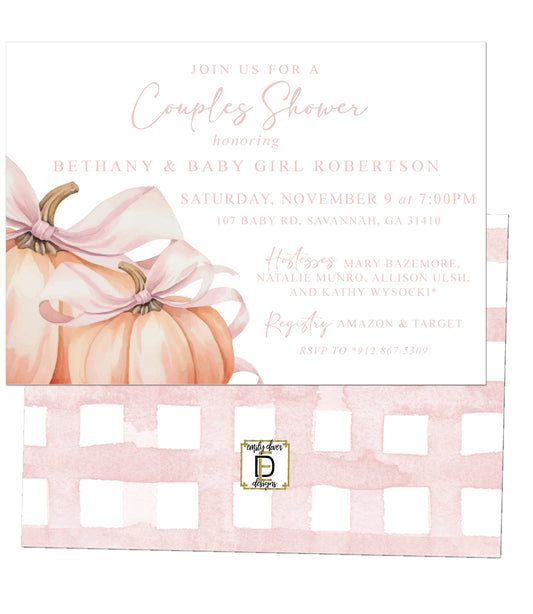 Pumpkin Baby Shower Invitation