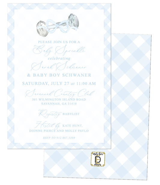 Rattle Baby Shower Invitation