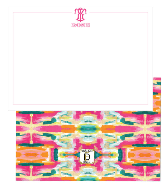 Abstract Monogram Notecards