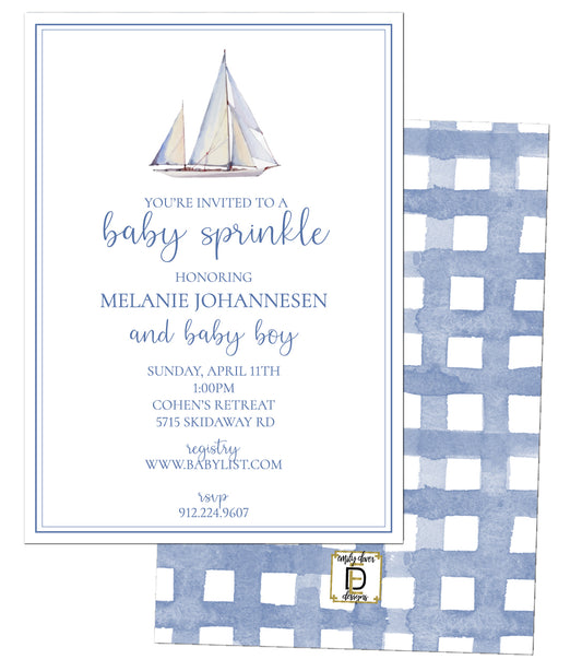 Sailboat Baby Shower Invitation