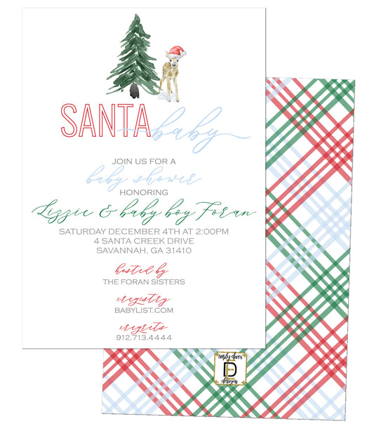 Santa Baby Baby Shower Invitation