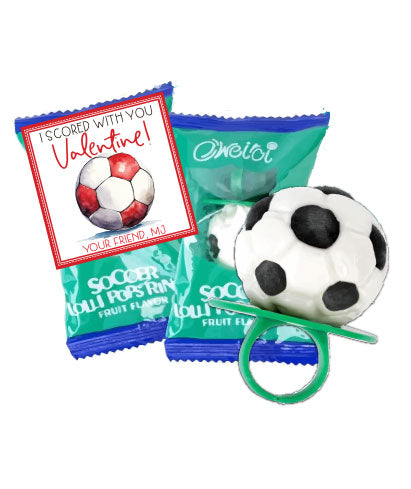 Soccer Ring Pop Valentines