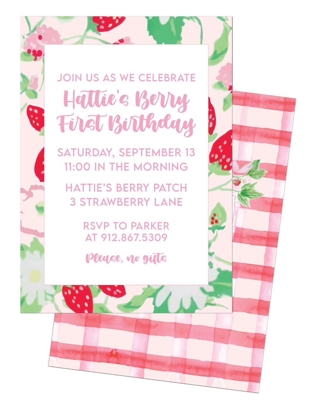 🍓 Berry First Birthday Invitation