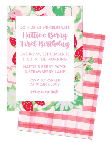 🍓 Berry First Birthday Invitation