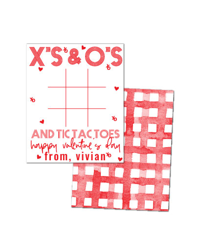 Tic Tac Toe Valentines Tags