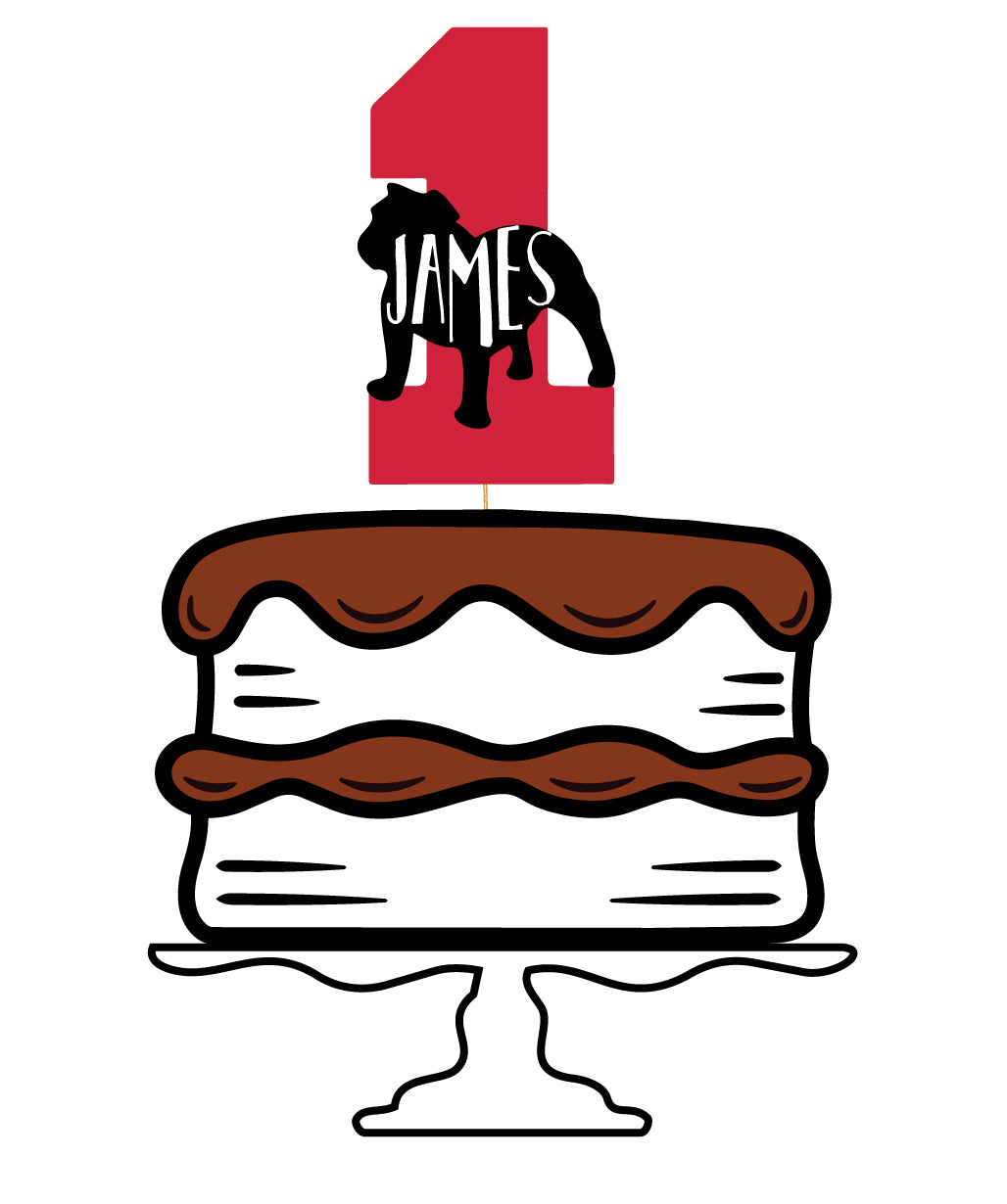 UGA Bulldog Cake Topper
