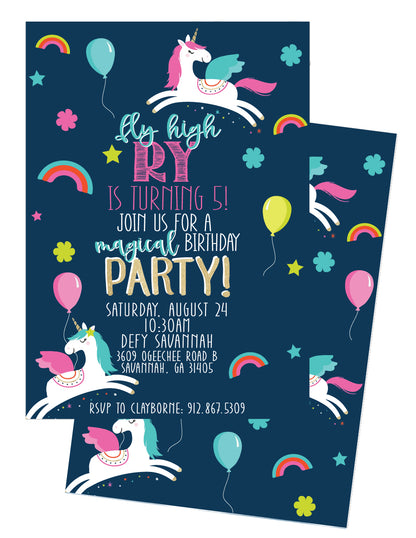 🦄 Magical Unicorn Birthday Invitation