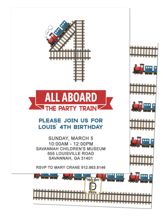 🚂All Aboard Train Invitation